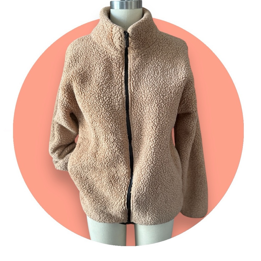 PINK Beige Sherpa Jacket